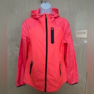 UNDER ARMOUR Hooded Lightweight Jacket Neon Coral Pink Size M